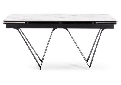 Фото Керамический стол Notta Марвин 160(220)х90х76 белый мрамор / черный