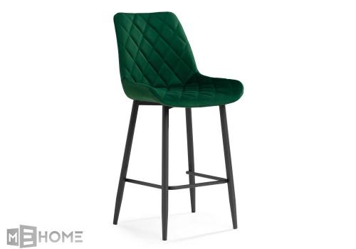 Фото Барный стул Woodville Баодин велюр зеленый / черный