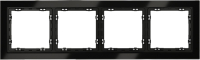 Рамка стеклянная на 4 поста Voltum S70, черный, VLS110408