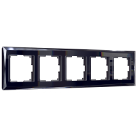 Рамка из стекла на 5 постов Werkel Diamant W0051208 черный