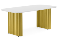 Стол деревянный Notta Бавария B 200 х 90 белая пленка шагрень / золото