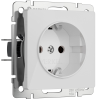 Розетка с заземлением Werkel W1171041 белый акрил