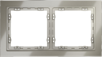 Рамка стеклянная на 2 поста Voltum S70, шелк, VLS110204