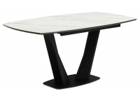 Керамический стол Notta Вейл 160(205) gilt white / черный