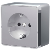 Розетка с заземлением Werkel Gallant W5071006 серебряный