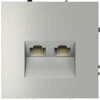 Розетка компьютерная двойная RJ45+RJ45 встраиваемая Voltum S70, сталь, VLS060205