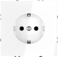 Розетка встраиваемая с заземлением 16А Voltum S70, белый глянцевый, VLS040101