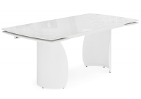 Керамический стол Woodville Готланд 180(240) statuario titan gloss / белый
