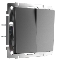 Выключатель двухклавишный проходной Werkel W1122064 графит матовый