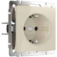 Розетка с заземлением, безвинтовой зажим Werkel W1171303 слоновая кость