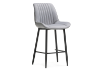 Барный стул Woodville Седа велюр светло-серый / черный