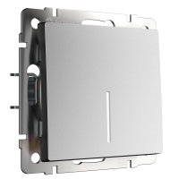 Выключатель одноклавишный проходной с подсветкой Werkel W1112165 серебряный матовый