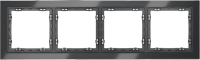Рамка стеклянная на 4 поста Voltum S70, графит, VLS110407