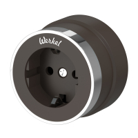 Розетка с заземлением Werkel Vintage W5871052 мокко матовый/хром