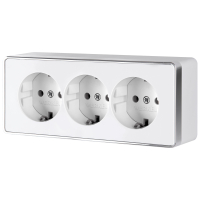 Розетка тройная с заземлением и шторками Werkel Gallant W5073101 белая