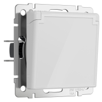 Розетка влагозащищенная с крышкой и шторками Werkel W1171241 белый акрил