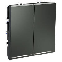 Выключатель встраиваемый двухклавишный с подсветкой Voltum S70, титан, VLS020206