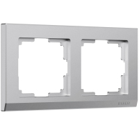 Рамка из поликарбоната на 2 поста Werkel Stark W0021865 серебряный матовый