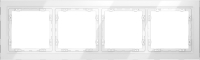 Рамка стеклянная на 4 поста Voltum S70, белый, VLS110401