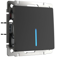 Выключатель одноклавишный проходной с подсветкой Werkel W1112108 черный матовый