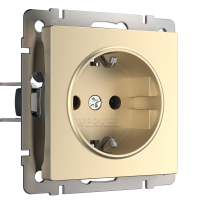 Розетка с заземлением и шторками Werkel W1171111 шампань