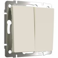 Выключатель двухклавишный проходной Werkel W1122062 айвори матовый