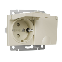 Розетка двойная влагозащищенная с защитными крышками и шторками Werkel W1172203 слоновая кость