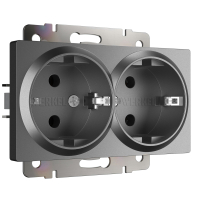 Розетка двойная с заземлением Werkel W1172064 графит матовый