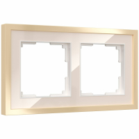 Рамка из металла на 2 поста Werkel Baguette W0022851 айвори/латунь