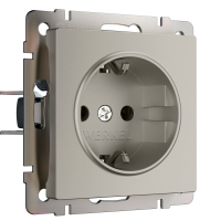 Розетка с заземлением и шторками Werkel W1271104 дымчатый