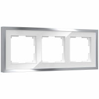 Рамка из металла на 3 поста Werkel Baguette W0032850 белый/серебро