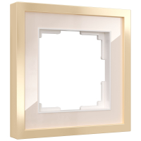 Рамка из металла на 1 пост Werkel Baguette W0012851 айвори/латунь