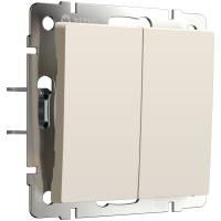 Выключатель двухклавишный с самовозвратом Werkel W1122462 айвори матовый