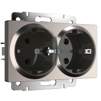 Розетка двойная с заземлением Werkel W1172002 глянцевый никель