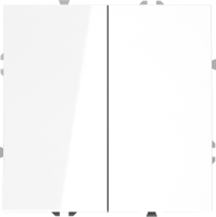 Выключатель с самовозвратом двухклавишный Voltum S70, белый глянцевый, VLS020601