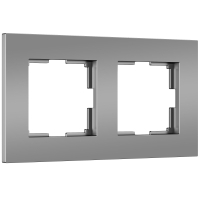 Рамка из поликарбоната на 2 поста Werkel Slab W0022965 серебро софт