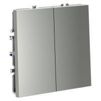 Проходной переключатель двухклавишный Voltum S70, сталь, VLS020305