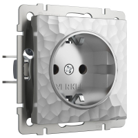 Розетка с заземлением Werkel Hammer W1271006 серебряный