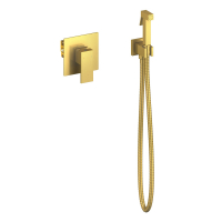 Смеситель встроенный с гигиеническим душем Timo Selene золото матовое 2089/17SM
