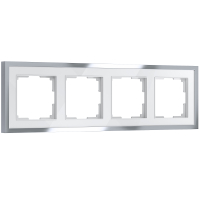 Рамка из металла на 4 поста Werkel Baguette W0042850 белый/серебро