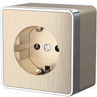 Розетка с заземлением Werkel Gallant W5071010 шампань рифленый