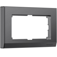 Рамка из поликарбоната для двойной розетки Werkel Stark W0081864 графит матовый