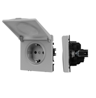 Розетка влагозащищенная с крышкой Arlight Nobe 059441 никель