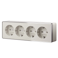 Розетка четверная накладная со шторками Werkel Gallant W5072204 слоновая кость