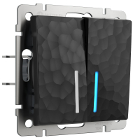 Выключатель двухклавишный с подсветкой Werkel Hammar W1220108 черный