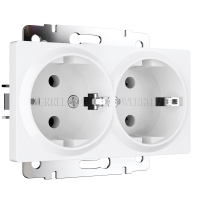 Розетка двойная с заземлением Werkel W1172061 белый матовый