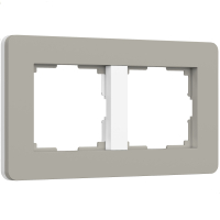 Рамка из поликарбоната на 2 поста Split Werkel W0023067 дымчатый/белый, soft-touch
