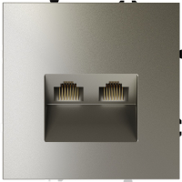 Розетка компьютерная двойная RJ45+RJ45 встраиваемая Voltum S70, шелк, VLS060204