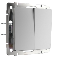 Перекрестный переключатель двухклавишный Werkel W1123008 серебряный