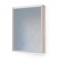 Зеркальный шкаф Raval Frame 60 белый с подсветкой и розеткой